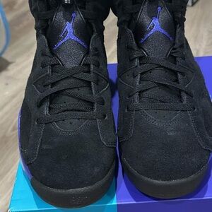 Black and Purple Air Jordan Sneakers